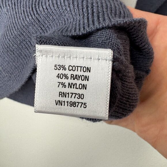 Merona Sweater Cardigans Blue & White Button Down Pearl Long Sleeve Womens Small - Picture 6 of 16